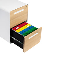 Stockpile Curve 2-Drawer File Cabinet (White/Wood Face)