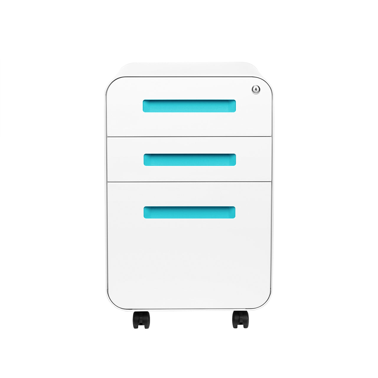 Stockpile Curve File Cabinet (White/Aqua)