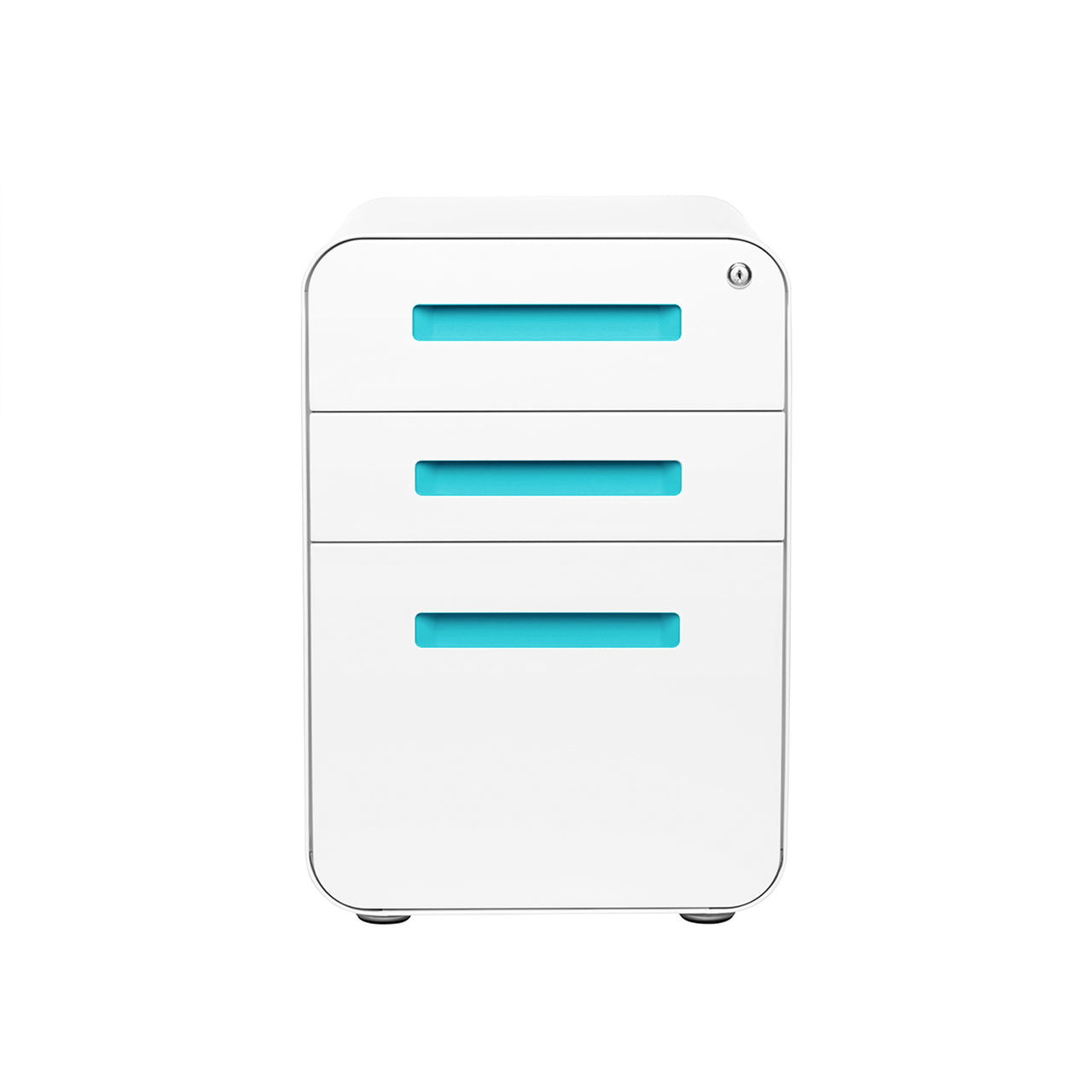 Stockpile Curve File Cabinet (White/Aqua)