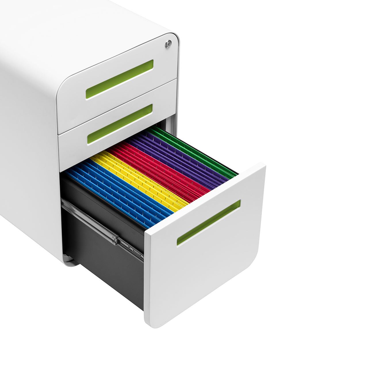 Stockpile Curve File Cabinet (White/Green)