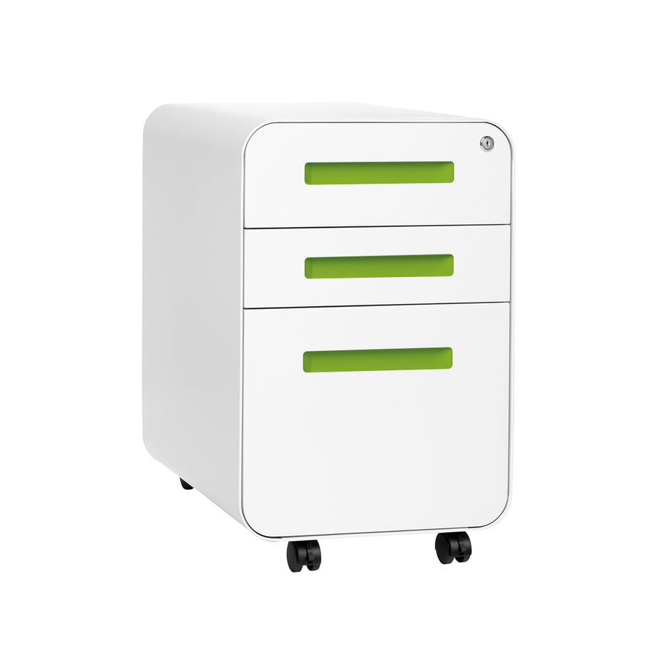 Stockpile Curve File Cabinet (White/Green) – Laura Furniture