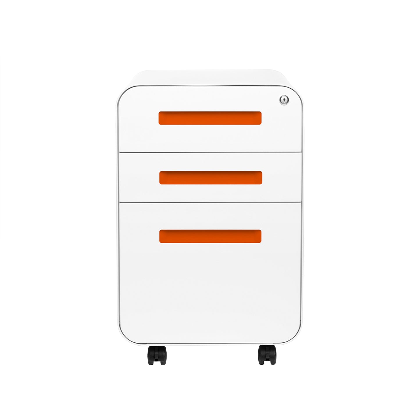 SHIPS APRIL 29TH - Stockpile Curve File Cabinet (White/Orange)