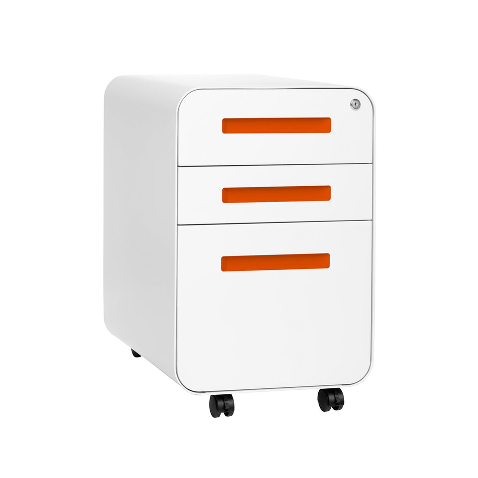 Stockpile Curve File Cabinet (White/Orange) – Laura Furniture