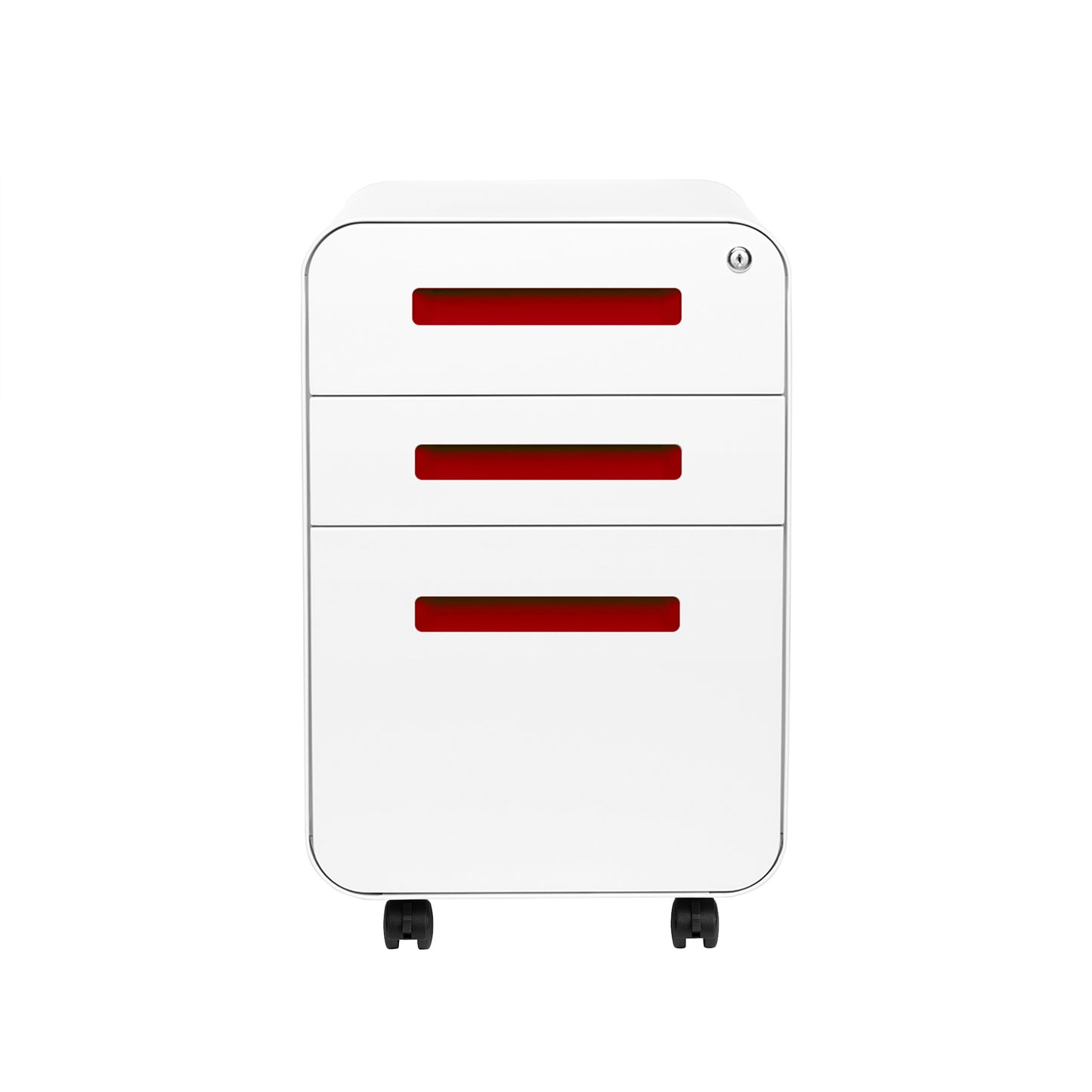 Stockpile Curve File Cabinet (White/Red)
