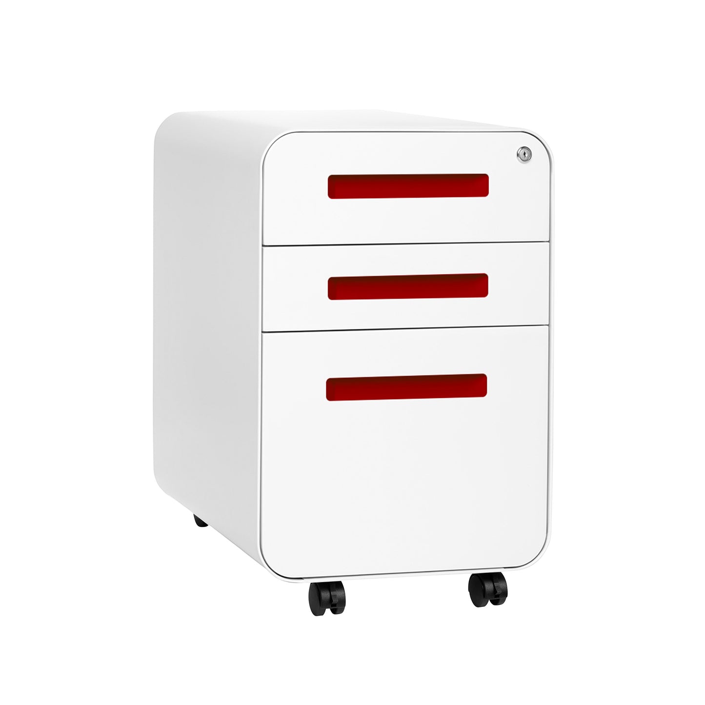 Stockpile Curve File Cabinet (White/Red)