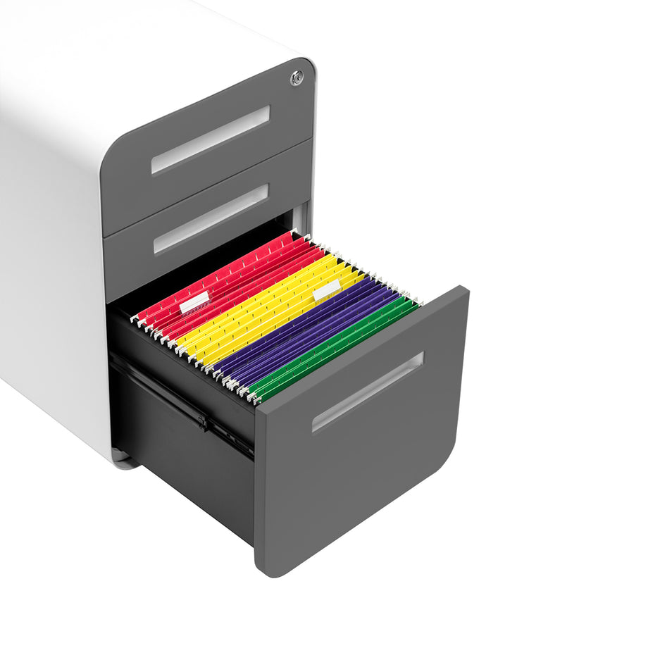 Stockpile Curve 3-Drawer File Cabinet (Dark Grey Face)