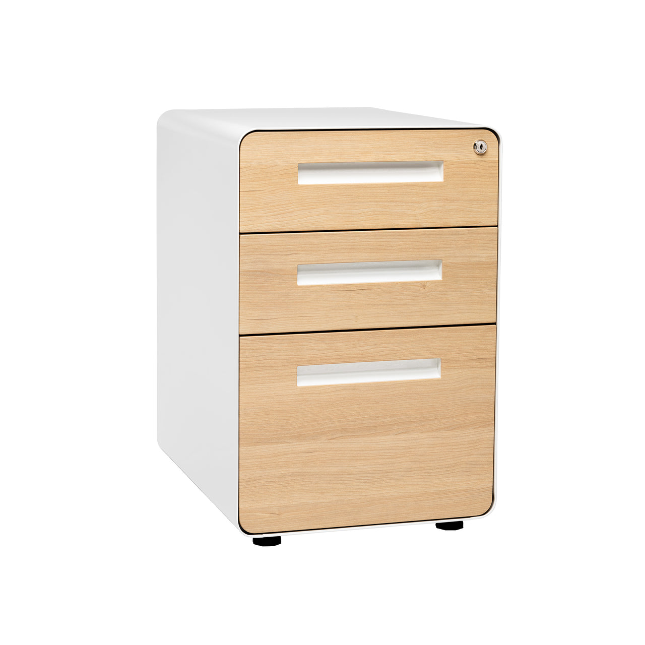 Stockpile Curve File Cabinet (White/Wood Faceplate)