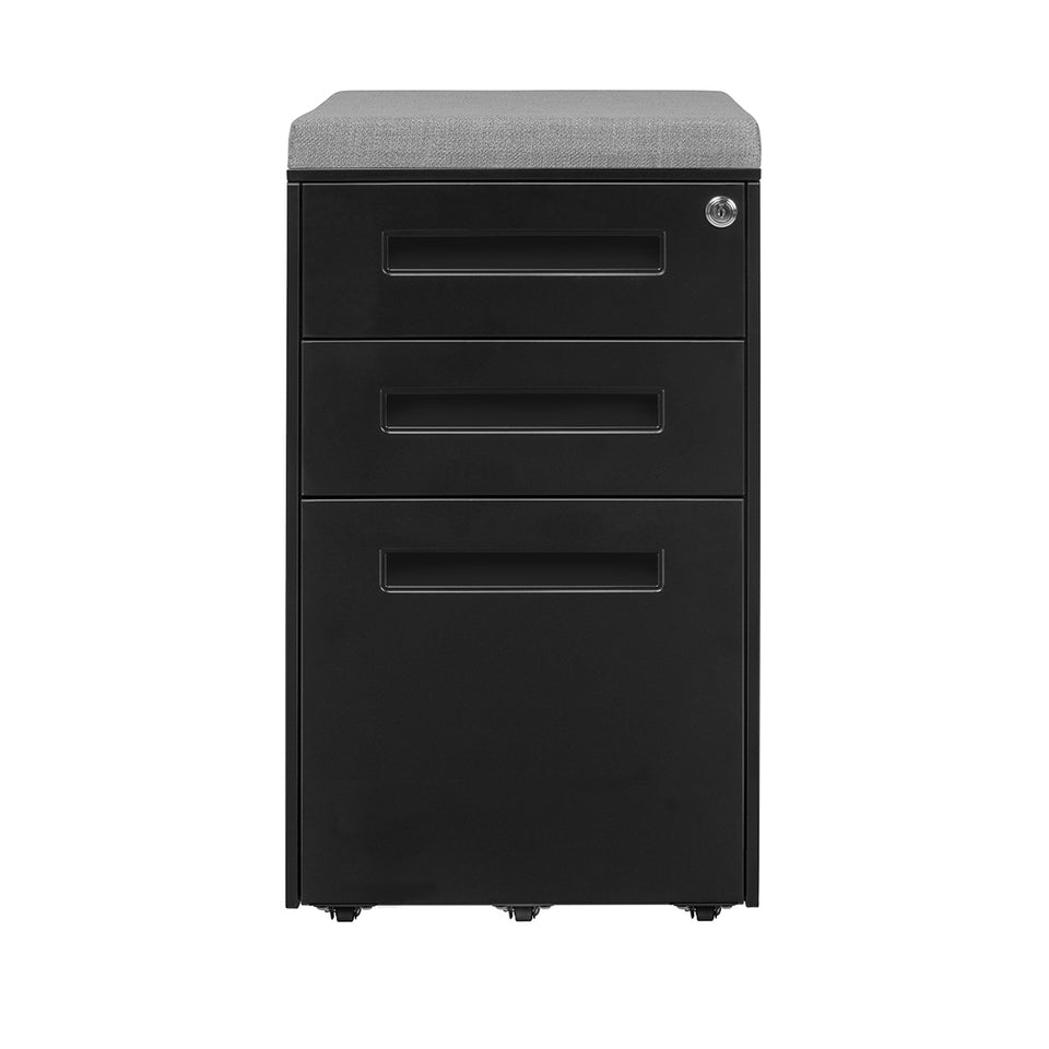 Stockpile Square Seat File Cabinet (Black)