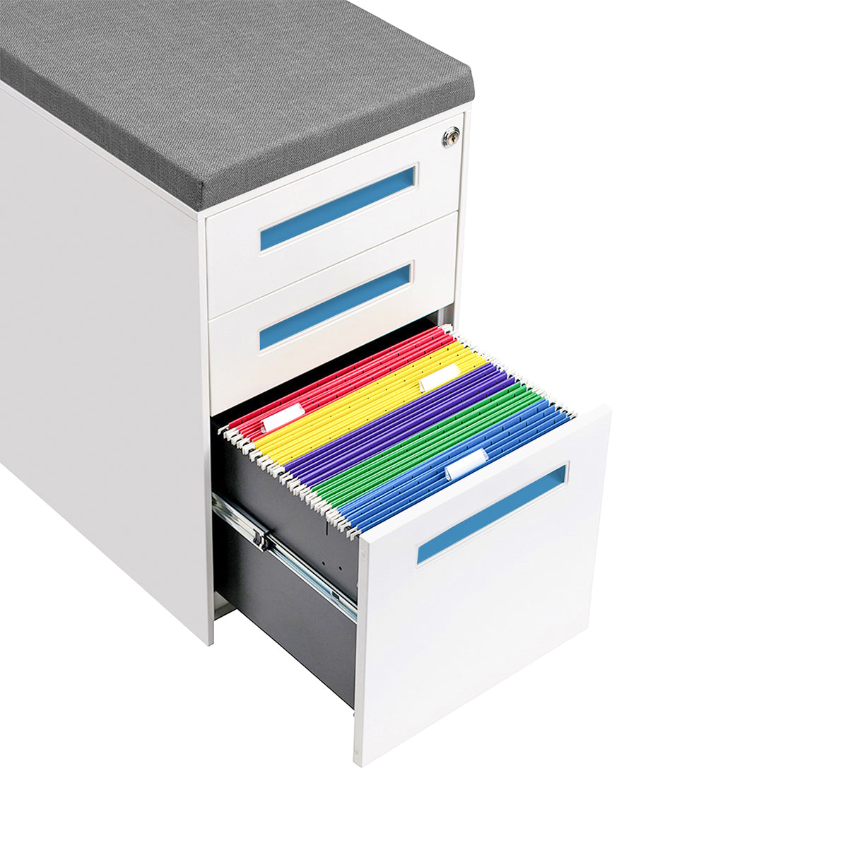 Stockpile Square Seat File Cabinet (Blue)