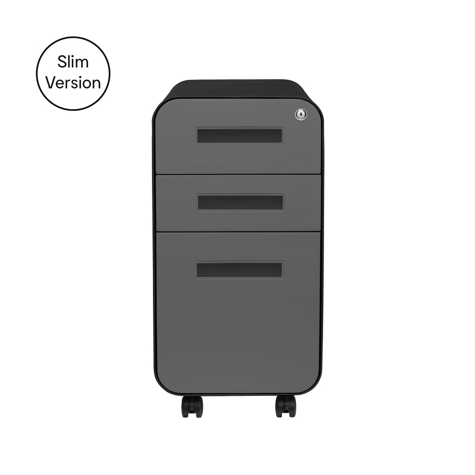 Stockpile Slim File Cabinet (Black/Grey)