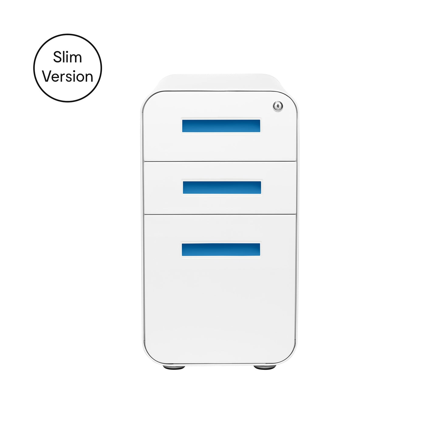Stockpile Slim File Cabinet (White/Blue)