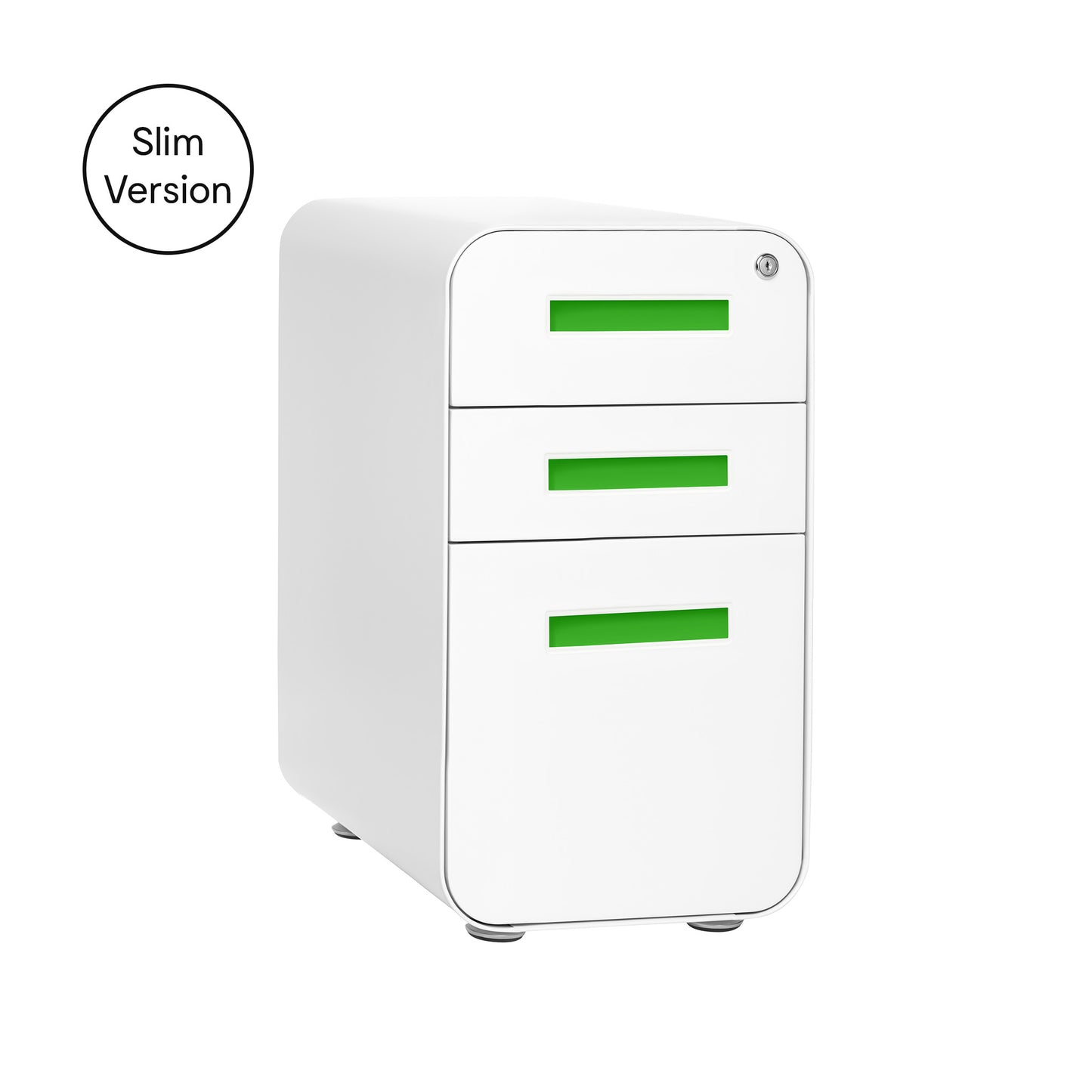 Stockpile Slim File Cabinet (White/Green)