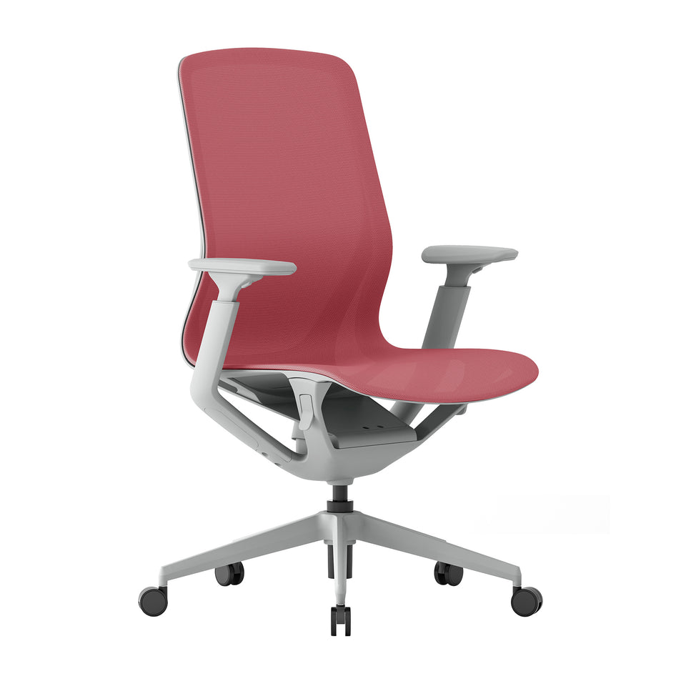 Waverly Mesh Chair (Red Mesh/Grey Frame)