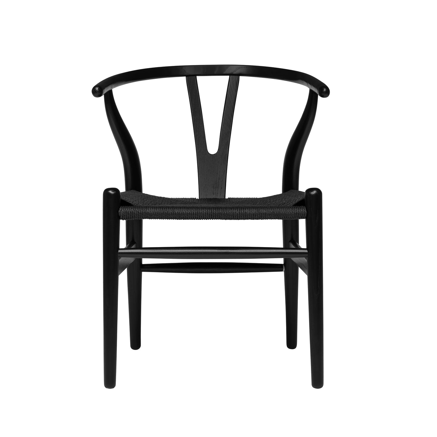 Wishbone Chair (Black/Black Woven Cord)