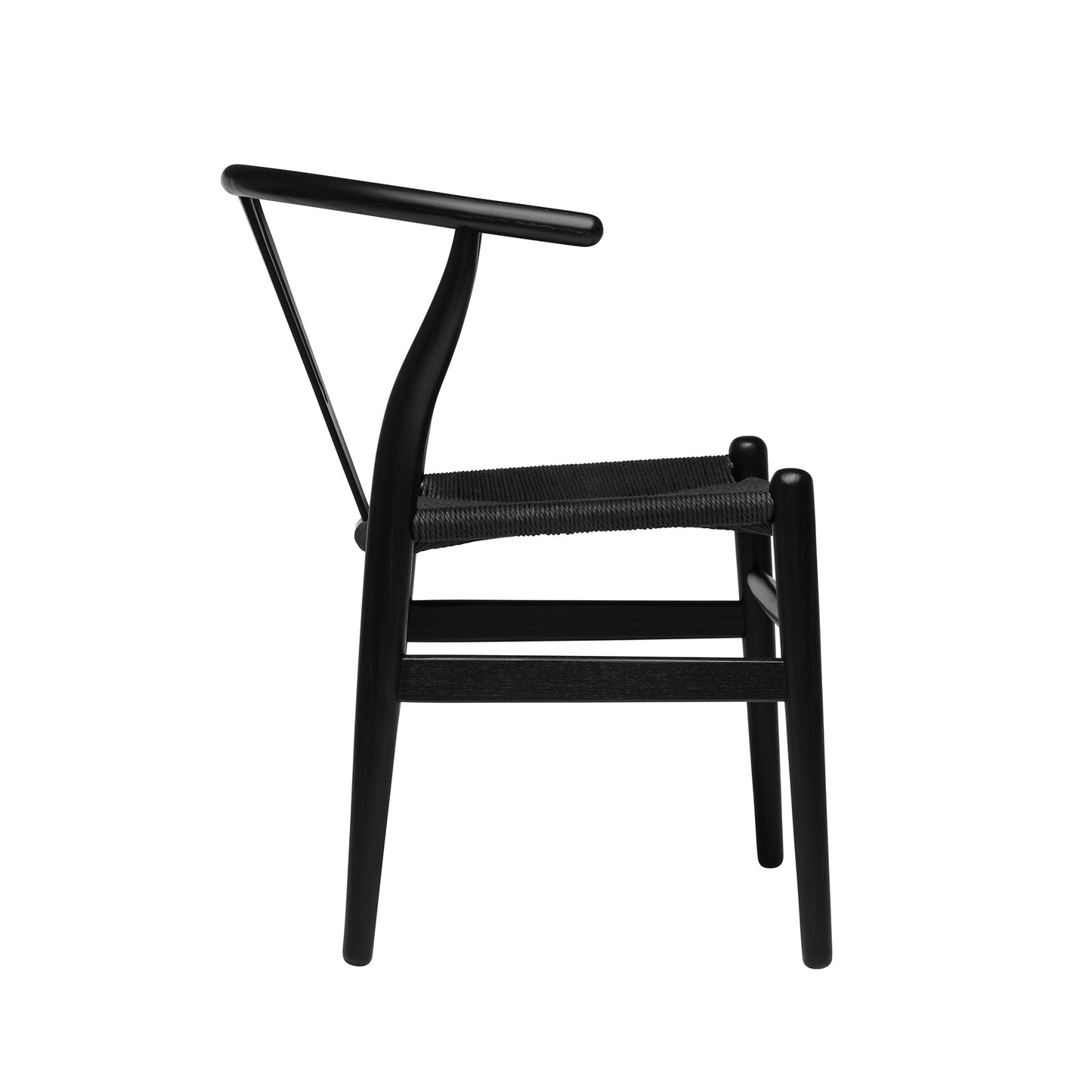 Wishbone Chair (Black/Black Woven Cord)