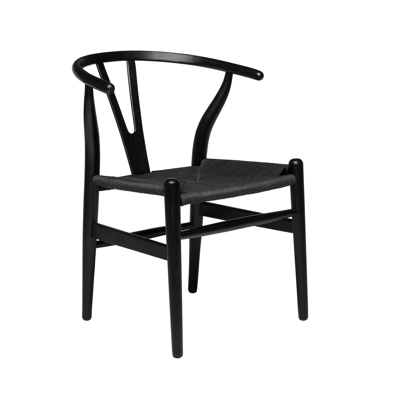 Wishbone Chair (Black/Black Woven Cord)