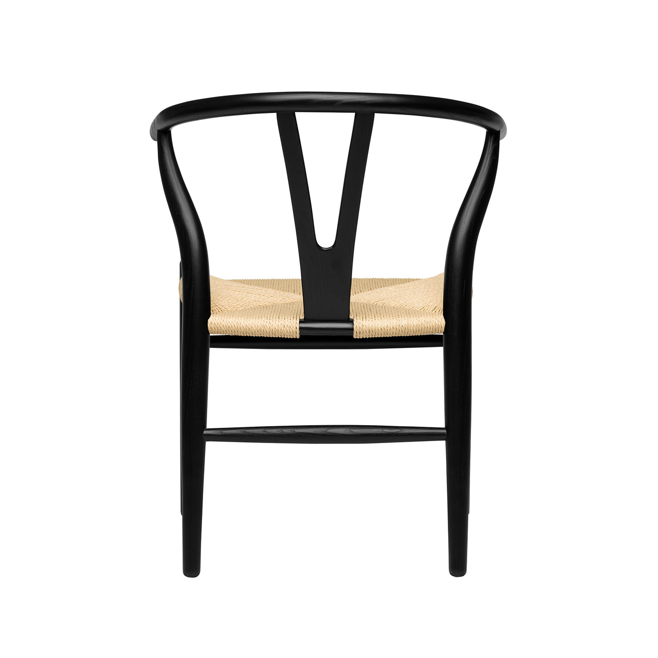 Wishbone Chair (Black/Natural Woven Cord)