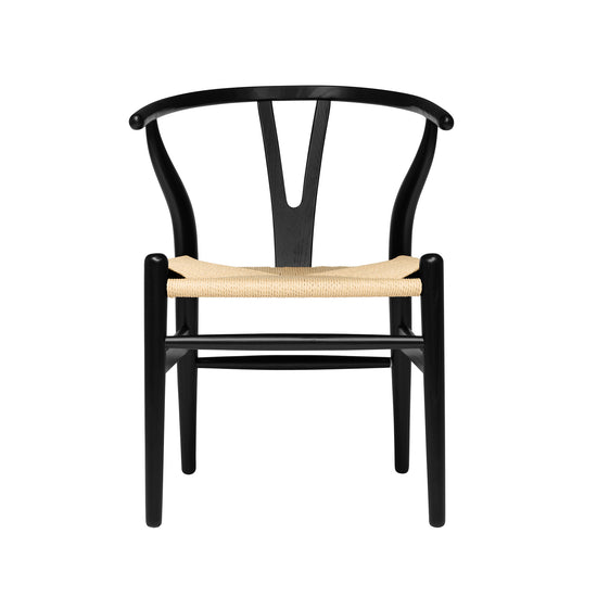 Wishbone Chair (Black/Natural Woven Cord) – Laura Furniture