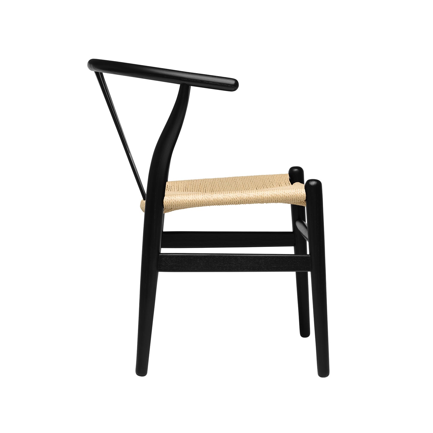 Wishbone Chair (Black/Natural Woven Cord)